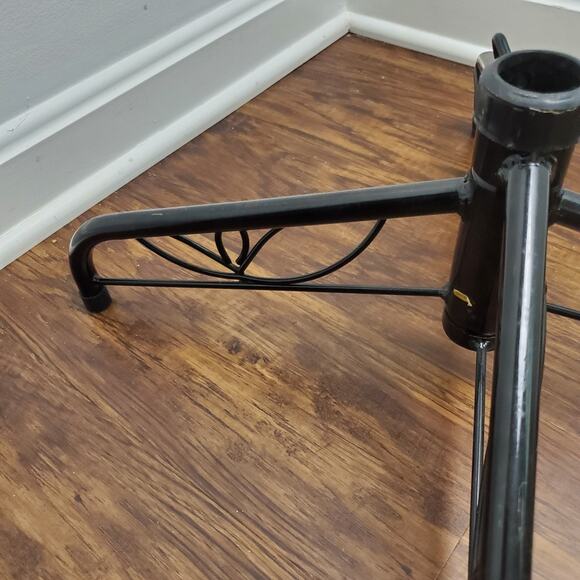 Vintage Metal Christmas Tree Base Metal Stand Black 1.25" Opening Collapsible - Picture 2 of 6